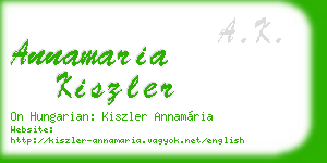 annamaria kiszler business card